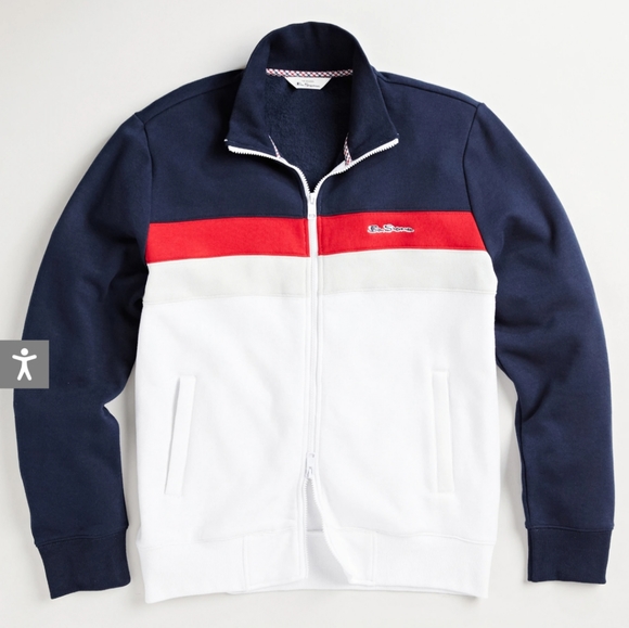 Ben Sherman Zip through Retro track Suit Red White Blue USA Sweatshirt jacket - Picture 5 of 8